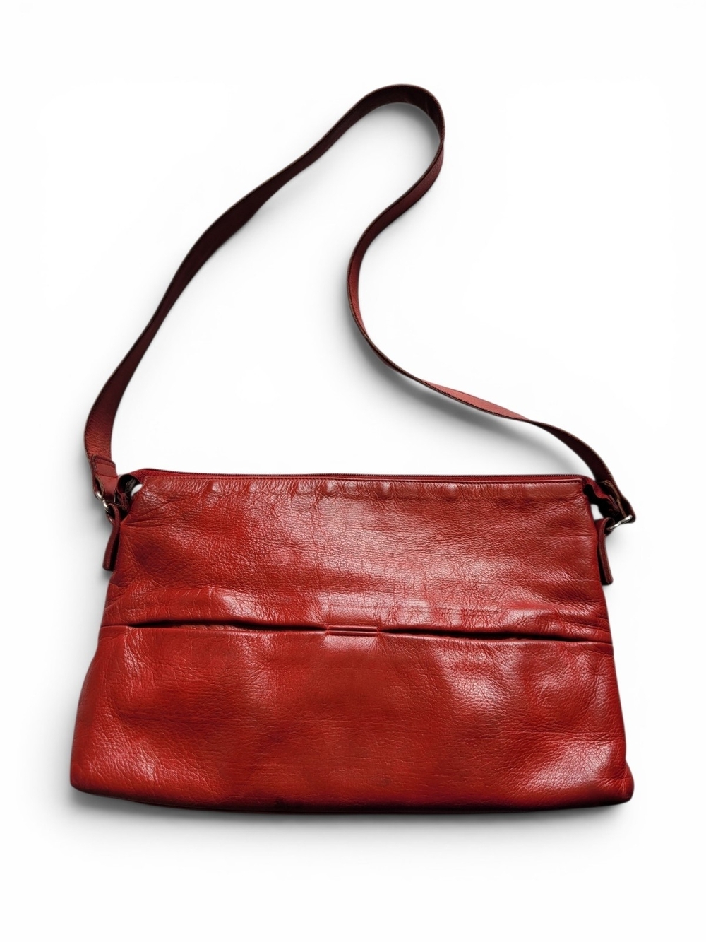 Vintage 90s Due Fratelli Minimalist Red Leather Shoulder Bag Due Fratelli Canada